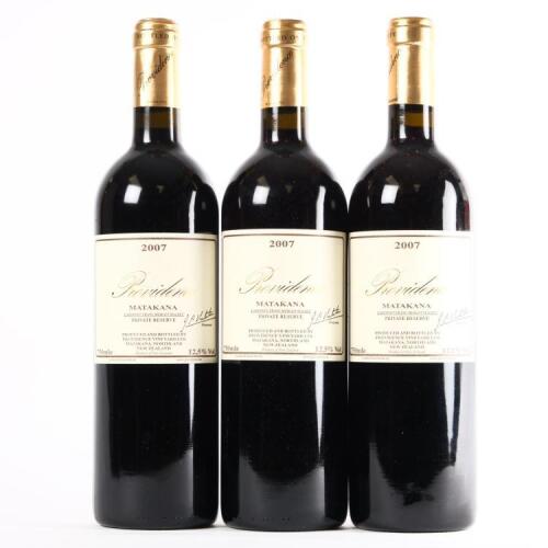 (3) 2007 Providence Private Reserve Merlot/Cabernet Franc/Malbec, Matakana