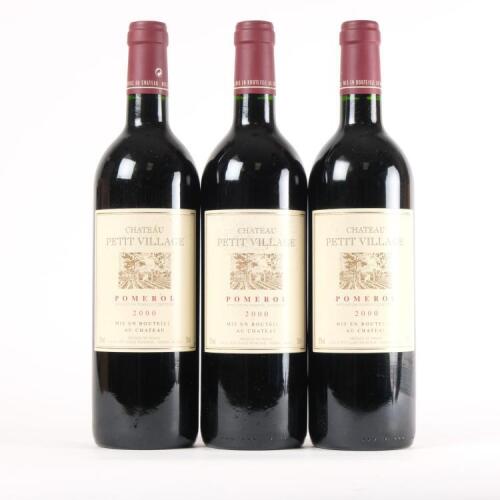 (3) 2000 Chateau Petit Village, Pomerol