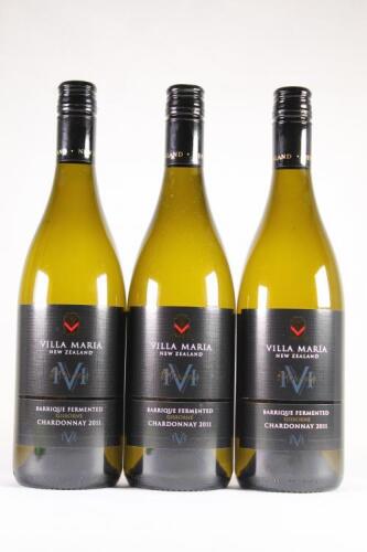 (3) 2011 Villa Maria Reserve Barrique Fermented Chardonnay, Gisborne