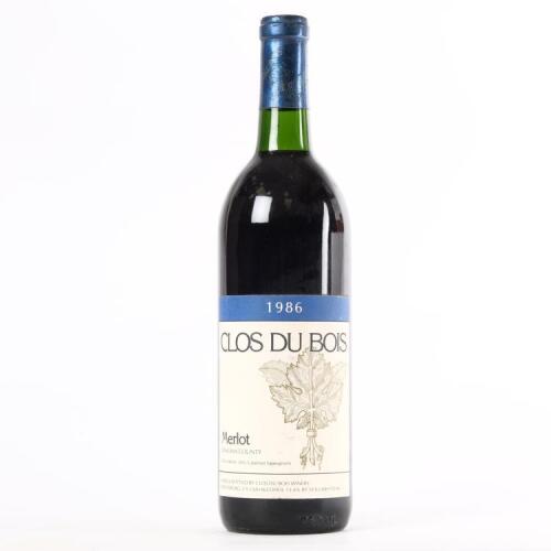 (1) 1986 Clos Du Bois Merlot, Sonoma USA