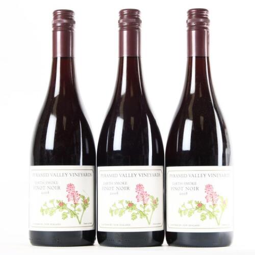 (3) 2008 Pyramid Valley Vineyards Earth Smoke Pinot Noir, Waikari