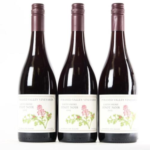 (3) 2015 Pyramid Valley Vineyards Earth Smoke Pinot Noir, Waikari
