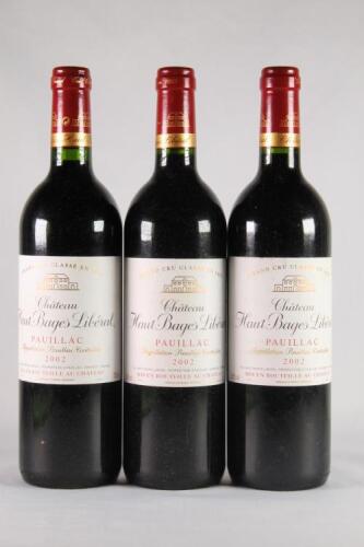 (3) 2002 Chateau Haut Bages Liberal, Pauillac
