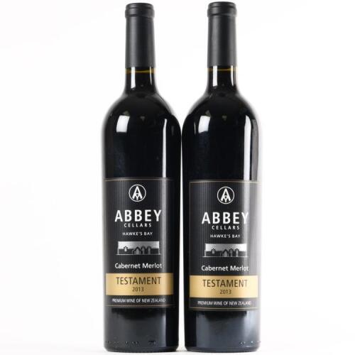 (2) 2013 Abbey Cellars Testament Cabernet Sauvignon/Merlot, Hawkes Bay