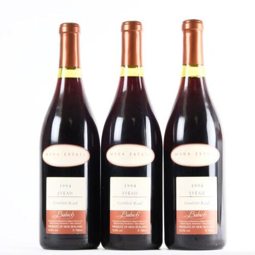 (3) 1994 Babich Mara Syrah, Gimblett Gravels
