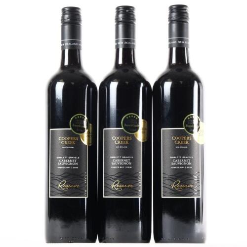 (3) 2016&nbsp;Coopers Creek Reserve Cabernet Sauvignon, Gimblett Gravels