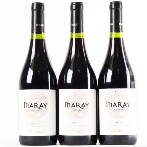 (3) 2017 Tabali Maray Reserva Syrah, Limari Valley Chile