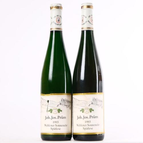(2) 1993 Joh Jos Prum Wehlener Sonnenuhr Riesling Spatlese, Mosel Saar Ruwer