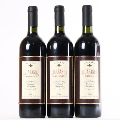 (3) 1997 Orlando Jacaranda Ridge Cabernet Sauvignon, Coonawarra SA