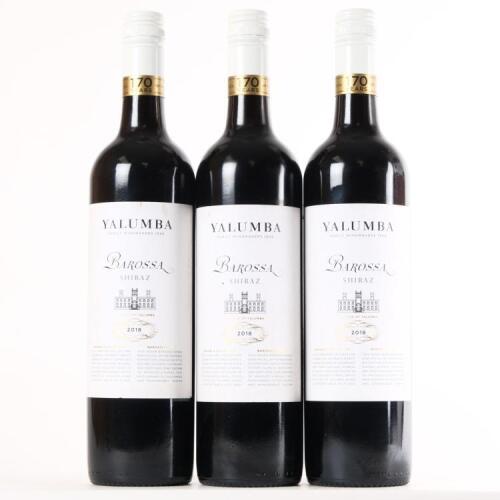 (3) 2018 Yalumba Samuel Shiraz, South Australia