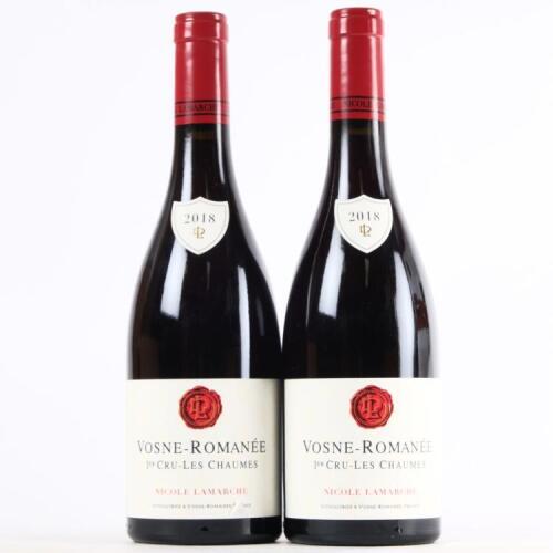(2) 2018 Nicole Lamarche Vosne-Romanee Les Chaumes 1er Cru, Cote de Nuits