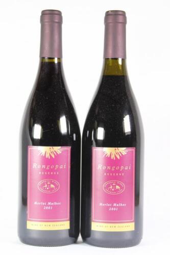 (2) 2001 Rongopai Reserve Merlot/Malbec Te Kauwhata&nbsp;&nbsp;