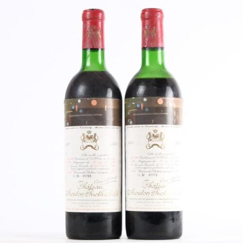 (2) 1971 Chateau Mouton Rothschild 2eme Cru Classe, Pauillac