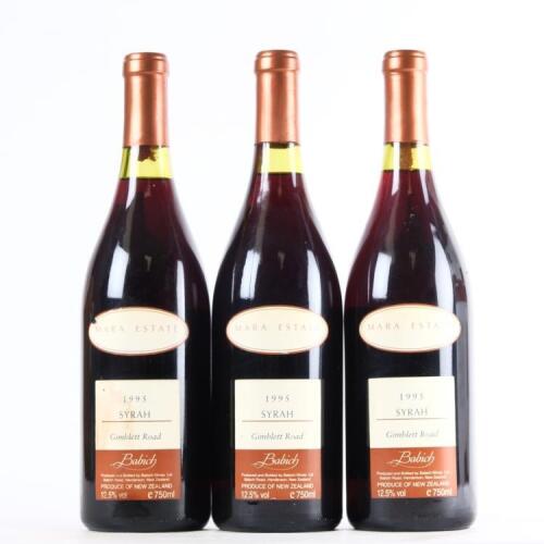 (3) 1995 Babich Mara Syrah, Gimblett Gravels