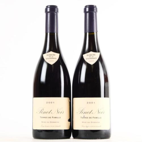 (2) 2001 Domaine de la Vougeraie Terres de Famille Pinot Noir, Bourgogne