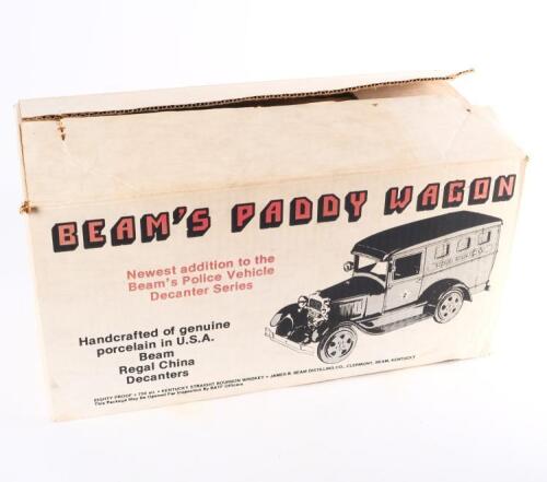 (1) Jim Beam Ceramic Decanter 1931 Model A Ford Paddy Wagon Kentucky Straight Bourbon Whiskey 100 months old 750ml 80 proof, USA