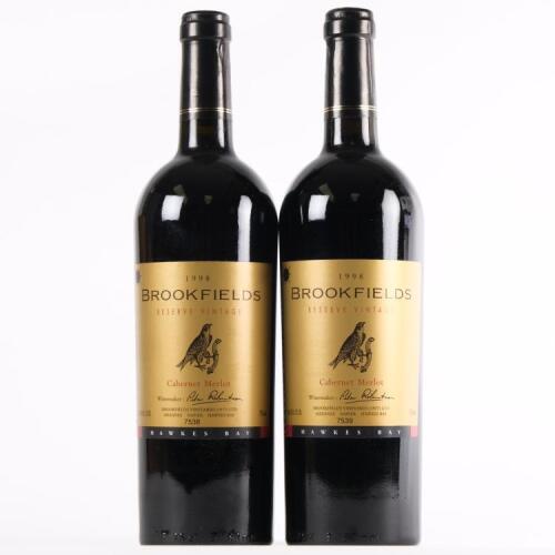 (2) 1998 Brookfields Reserve Gold Label Cabernet Sauvignon/ Merlot, Hawkes Bay