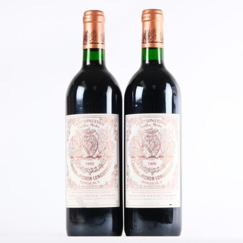 (2) 1990 Chateau Pichon-Longueville au Baron de Pichon-Longueville 2eme Cru Classe, Pauillac