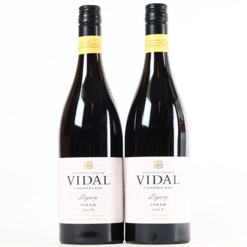(2) 2018 Vidal Estate Legacy Series Syrah, Gimblett Gravels
