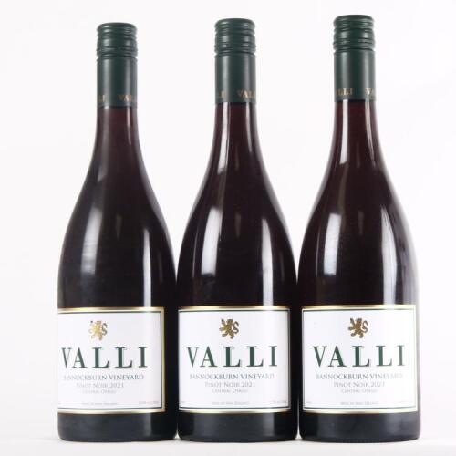 (3) 2021 Valli Pinot Noir, Bannockburn