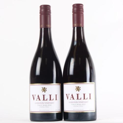 (2) 2022 Valli Pinot Noir, Gibbston