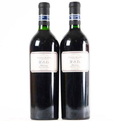 (2) 2001 Wirra Wirra RSW Shiraz, McLaren Vale SA