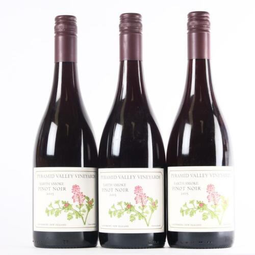 (3) 2015 Pyramid Valley Vineyards Earth Smoke Pinot Noir, Waikari