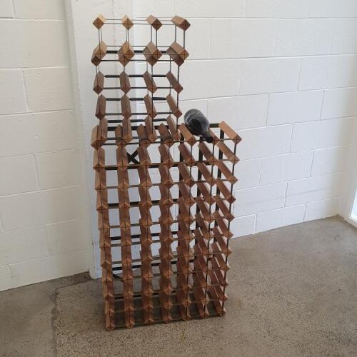 (1) lot of 3 Wine Racks (1 x 4 bottle, 1 x 12 bottle, 1 x 60 bottle)