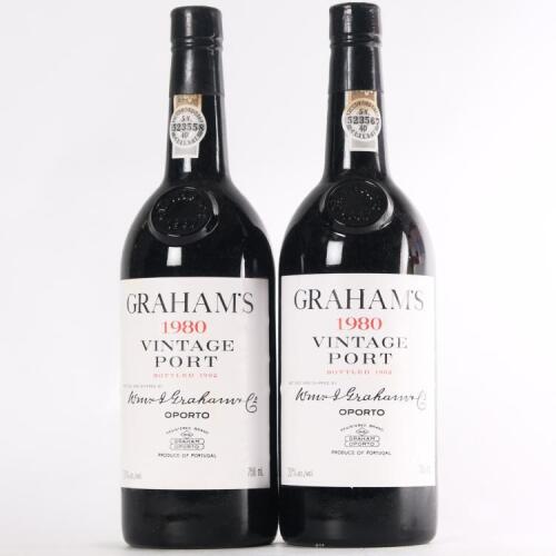 (2) 1980 W & J Graham's Vintage Port, Oporto