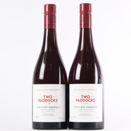 (2) 2018 Two Paddocks The First Paddock Pinot Noir, Gibbston