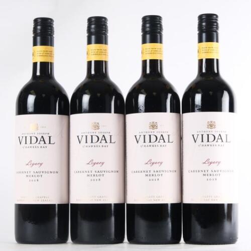 (4) 2018 Vidal Estate Legacy Cabernet Sauvignon/Merlot, Gimblett Gravels