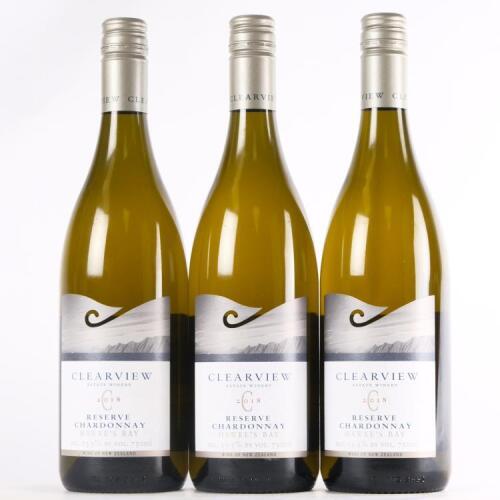 (3) 2018 Clearview Estate Reserve Chardonnay, Hawkes Bay