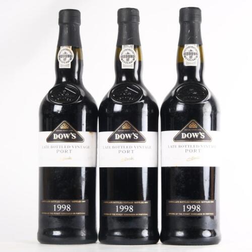 (3) 1998 Dow's Late Bottle Vintage Port, Oporto