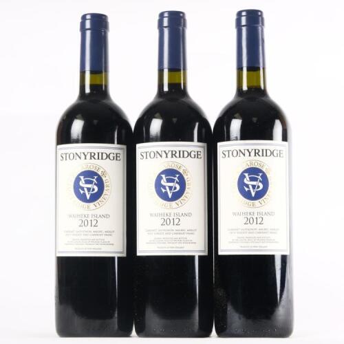(3) 2012 Stonyridge Vineyard Larose, Waiheke