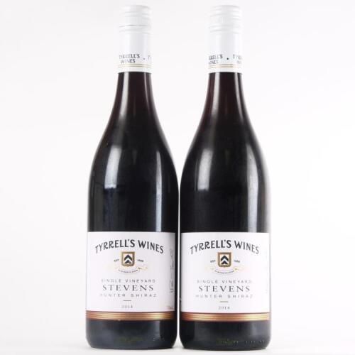 (2) 2014 Tyrrell's Stevens Vineyard Shiraz, Hunter NSW