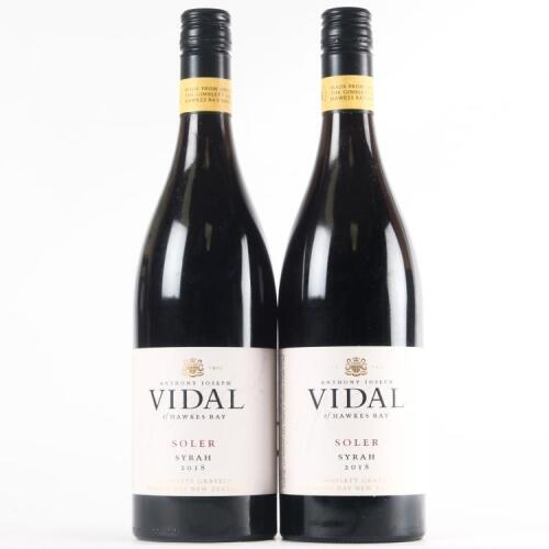 (2) 2018 Vidal Estate Soler Syrah, Hawkes Bay