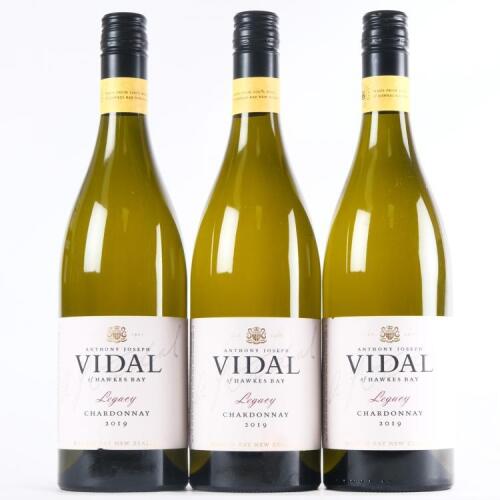 (3) 2019 Vidal Estate Legacy Chardonnay, Hawkes Bay