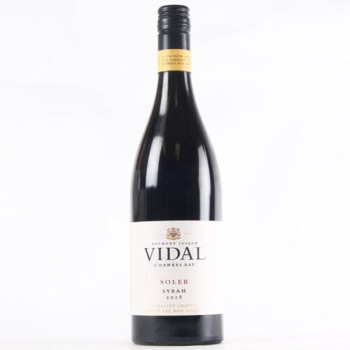 (1) 2018 Vidal Estate Soler Syrah, Gimblett Gravels