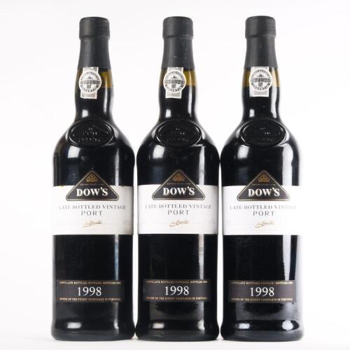 (3) 1998 Dow's Late Bottle Vintage Port, Oporto