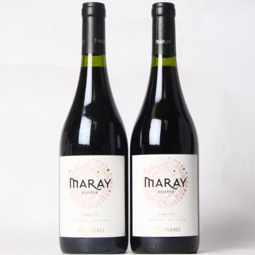 (2) 2017 Tabali Maray Reserva Syrah, Limari Valley Chile