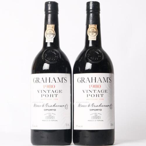(2) 1980 W & J Graham's Vintage Port, Oporto