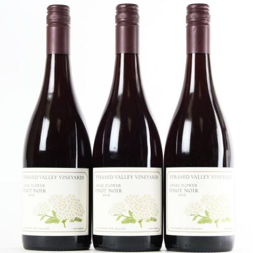(3) 2015 Pyramid Valley Vineyards Angel Flower Pinot Noir, Waikari