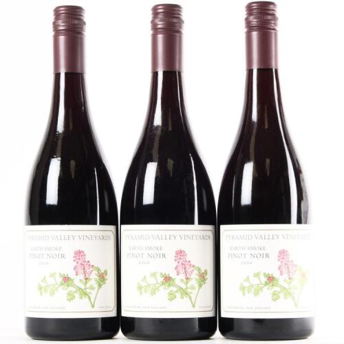 (3) 2010 Pyramid Valley Vineyards Earth Smoke Pinot Noir, Waikari