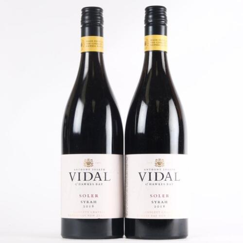 (2) 2018 Vidal Estate Soler Syrah, Hawkes Bay