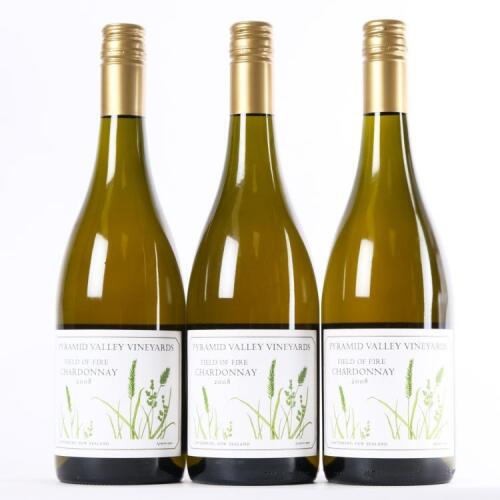 (3) 2008 Pyramid Valley Vineyards Field of Fire Chardonnay, Waikari