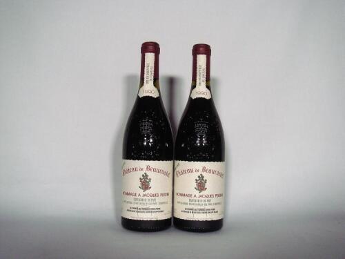 (2) 1990 Chateau de Beaucastel Chateauneuf du Pape Hommage Jacques Perrin, Rhone