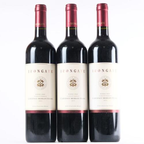 (3) 2015 Babich Irongate Cabernet Sauvignon/Merlot/Franc, Gimblett Gravels