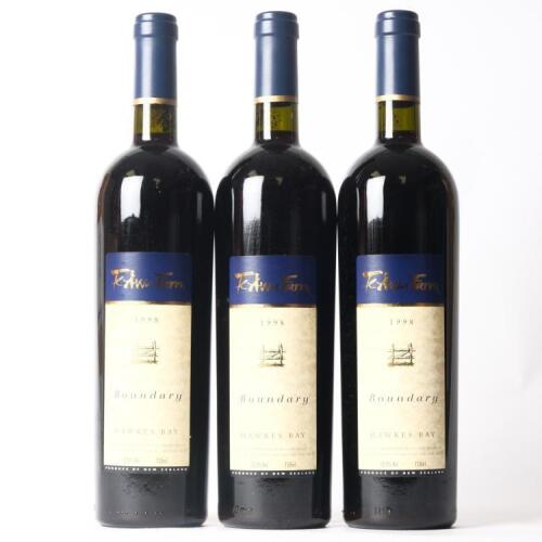 (3) 1998 Te Awa Farm Boundary Merlot/Cabernet Sauvignon/Franc, Hawkes Bay
