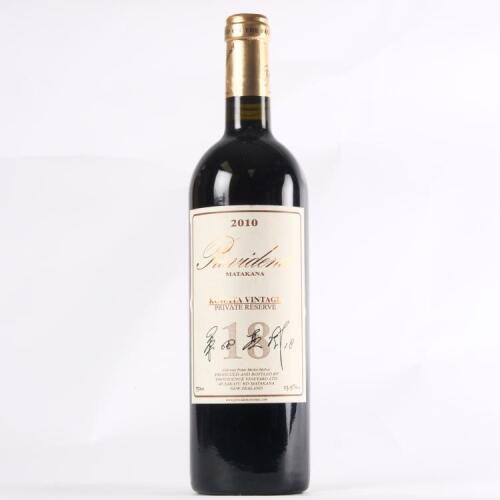 (1) 2010 Providence Private Reserve Cabernet Franc/Merlot/Malbec, Matakana