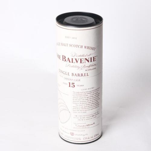 (1) The Balvenie Single Barrel 15 Year Old Single Malt Scotch Whisky 700ml 47.8% ABV, Speyside